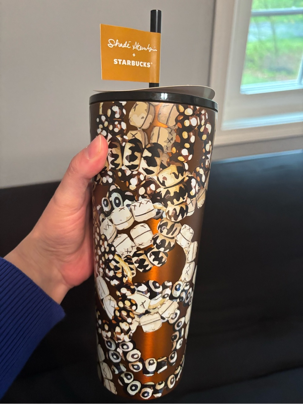 Starbucks Metallic Copper and Black Artist Collaboration Tumbler